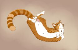 absurd_res animal_genitalia animal_penis anus balls cheek_tuft closed_eyes digital_drawing_(artwork) digital_media_(artwork) domestic_cat erection facial_tuft felid feline feline_genitalia feline_penis felis feral fluffy fur genitals hi_res inner_ear_fluff male mammal orange_body orange_fur paws penis pose quadruped relaxing sheath signature simple_background spread_legs spreading stretching striped_body striped_fur stripes tail tail_anus tuft whiskers whitecat