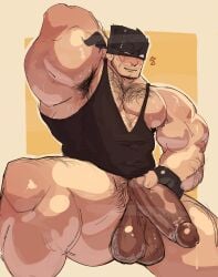 abs armpit armpit_hair balls bara biceps big_balls big_penis boku_no_hero_academia boner erection iwao_oguro knuckleduster_(my_hero_academia) male male_nipples male_only manly muscular muscular_male musk nipples pecs penis rooyu_0 saturn297 solo solo_male sweat sweating vigilante:_my_hero_academia_illegals