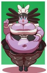 axel-rosered fat gothitelle maid_uniform obese_female pin_up