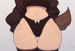 ai_generated big_thighs black_panties mimi_(typh) panties stockings typh