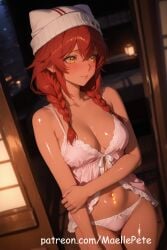 ai_generated beautiful beauty belly belly_button blush breasts cute dress female female_only long_hair love lupusregina_beta maellepetite negligee overlord_(maruyama) pajamas panties pose red_hair solo