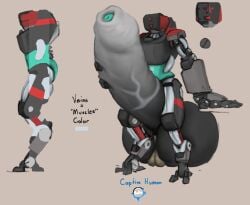 3_toes anthro armored_body automaton automaton_executioner_(serparus) balls big_balls big_hands big_penis captured duo feet foreskin genitals gradient_penis hand_on_surface helldivers holding_penis hose huge_balls huge_cock human hyper hyper_balls hyper_genitalia hyper_penis machine male male/male mammal mechanical_body model_sheet penis prisoner_of_war robot solo solo_focus striped_body stripes teal_penis thick_foreskin toes uncircumcised vein veiny_penis verdrusk
