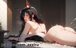 1boy 1boy1girl absurd_res after_sex ahri ahri_(league_of_legends) ai_generated animal_ears ass ass_focus black_hair cat_ears catgirl cum cum_inside cute cute_face facial_markings female fox_ears hi_res highres league_of_legends long_hair male male/female male_penetrating male_penetrating_female orgasm ozziru patreon red_eyes risen_legend_ahri rough_sex self_upload sexy straight trembling uncensored vastaya