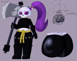 ass ass_focus axe belly chopscotch_(skylanders) eyevy fat_ass female plump shortstack shortstack_female skull skull_head skylanders skylanders:_imaginators