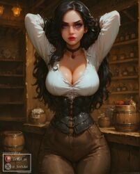 1girls ai_generated aisinful big_breasts black_hair breasts cleavage female female_only hi_res huge_breasts large_breasts milf mommy mommy_kink solo the_witcher_(series) the_witcher_3:_wild_hunt thick_thighs thighs wide_hips yennefer yennefer_of_vengerberg