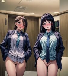ai_generated blazer blush bottomless bullying business_attire business_suit business_woman clothes_stolen embarrassed embarrassed_underwear_female euf exhibitionism exhibitionist exposed_pussy glj-enf going_commando half-dressed half_naked hands_in_pockets humiliated humiliation multiple_girls no_panties no_pants no_skirt nude_from_the_waist_down office office_lady pantsed pantsing pantsless pantyhose pantyless public public_exposure public_humiliation public_indecency public_nudity punishment pussy sexual_harassment shiny_skin shirt_only shocked shocked_expression short_hair skirt_removed skirtless stockings stolen_clothes story_at_source stripped stripping suit surprised surprised_expression tanned undressed undressed_by_others
