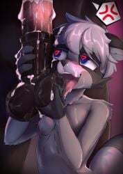 absurd_res after_oral alipse animal_genitalia anthro ball_grab ball_lick ball_worship balls big_balls big_penis blue_eyes bodily_fluids body_worship cum cum_drool cum_on_face cum_on_penis cumshot drooling duo ejaculation equid equine equine_genitalia femboy genital_fluids genital_worship genitals heart_symbol hi_res horse leaking_cum licking male male/male mammal nipple_clamp oral penis penis_on_face penis_on_tongue procyonid raccoon rivets_(rivetstheblue) saliva sex size_difference tongue vein veiny_penis wet wet_penis