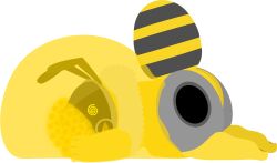 alpha_channel anthro arthropod arthropod_abdomen bee core_crystal duo female goo_creature honeypot_(tf2_demo_2004) hybrid hymenopteran insects lying machine on_front protogen questionable_consent slime_(blob) slime_core slime_inflation spiral_eyes tf2_demo_2004