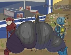 3boys annoyed_expression apex_legends ass_focus background_character bellyboi13 bottom_heavy bubble_ass bubble_butt butts_touching gay happy male mirage_(apex_legends) pathfinder_(apex_legends) revenant_(apex_legends) robot thick_ass thick_thighs ungrateful