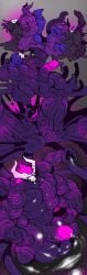anthro balls big_balls big_penis black_body blue_body cock demon dick dragon engis_(trencalos) furry gay goo_creature growth hair homosexual horn kissing male male/male male_only mane markings melting merging muscles muscular muscular_male penis purple_body sequence shark skull slime tail tentacle testicles trencalos