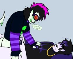 anal_sex blessed_mony_(incredibox_downtown) codename_silas english_text gay humanoid_alien incredibox incredibox_mod male male/male masturbating_while_penetrated masturbation mj_182_(incredibox) obscured_eyes polo_(incredibox) self_upload sharp_teeth sweat teasing
