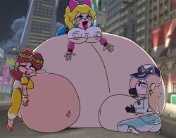 big_ass big_belly big_breasts female full huge_breasts huge_thighs inflated_belly inflation mario_(series) mario_kart mario_kart_world massive_ass massive_belly massive_breasts nipple_bulge nipple_slip nipples nipples_visible_through_clothing peachytoadstool princess_daisy princess_daisy_(oasis) princess_peach princess_peach_(touring) princess_rosalina princess_rosalina_(pro_racer) stuffing stuffing_(food) thick_thighs