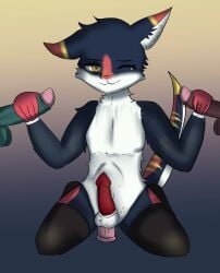 absurd_res anal anal_sex angel_dragon anthro belly clothing dildo dildo_in_ass dildo_insertion double_handjob dragon dry_bones ears_down erection fur furred_dragon furred_scalie genitals group handjob hi_res legwear looking_at_viewer male male/male multicolored_body mythological_creature mythological_scalie mythology nude object_in_ass one_eye_closed penetration penile penis pivoted_ears red_penis scalie sex sex_toy sex_toy_in_ass sex_toy_insertion solo tail thigh_highs trio unknown_artist white_belly wink winking_at_viewer winston_derg yellow_eyes