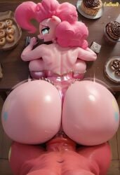 1boy 1girls 3d_(artwork) ai_generated anthro anthro_female anthro_focus anthro_on_anthro anthro_only anthro_penetrated ass ass_focus bakery big_ass big_breasts breasts curvaceous curvy curvy_female curvy_figure friendship_is_magic hetero hetero_sex hourglass_figure leotard lucasai massive_ass my_little_pony penetration pink_body pink_hair pinkie_pie_(mlp) sex sex_from_behind thick_thighs voluptuous voluptuous_body voluptuous_female wide_hips
