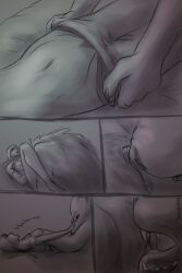 2:3 anthro bed between_legs breasts canid canine canis clitoris comic cunnilingus duo fangs female furniture genitals hi_res human male male/female mammal moan monochrome mythological_canine mythological_creature mythology nipples oral peregr1ne pubes sex sharp_teeth snout_in_pussy taking_off_pants teeth text tongue vaginal_penetration werecanid werecanine werecreature werewolf wolf