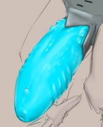 ancilla_(halo) animal_genitalia anthro big_penis blue_penis genital_slit genitals glistening glistening_genitalia glistening_penis glowing glowing_genitalia glowing_penis hi_res huge_cock hyper hyper_genitalia hyper_penis machine male metallic_body nubbed_penis penis penis_base ribbed_penis robot sheath solo thick_penis verdrusk vx_(verdrusk)
