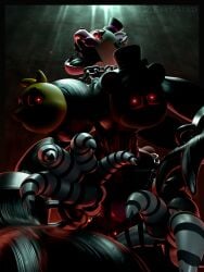1girls 3d 3d_(artwork) animatronic bear bear_ears blender blender_(artwork) blender_(software) blender_cycles blob_(fnaf) bonnie_(fnaf) chica_(fnaf) female female_only five_nights_at_freddy's five_nights_at_freddy's:_security_breach fnaf freddy_(fnaf) funtime_freddy_(fnafsl) genderswap_(mtf) glowing_eyes living_machine looking_at_viewer metallic_body multi_arm multi_limb pinned pinned_down red_eyes robot robot_girl rule_63 rule_63 rule_63 security_breach:_ruin size_difference the_blob_(fnaf) zentaisfm
