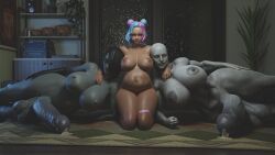 1girls 2futas 2futas1girl 3d 3d_(artwork) after_sex after_vaginal angry angry_expression angry_face ass bald bandage bandage_on_face bandaged_leg belly belly_bulge big_ass big_breasts big_penis black_hair black_haired_futa blue_hair breasts choker commission cum cum_drip cum_dripping cum_dripping_from_penis cum_inflated_belly female fortnite ghost ghost_futa hair hair_ornament hairclip holding_partner holding_partners hourglass_figure hourglass_figured_futa huge_ass huge_breasts huge_cock hyper_breasts hyper_cock hyper_penis inflation laying laying_down laying_on_floor laying_on_side leelah_(fortnite) looking_at_viewer monster monster_futa ms._x multicolored_hair on_knee on_knees penis pink_hair prinxe resident_evil resident_evil_2 resident_evil_2_remake shiny shiny_skin smile smiling smiling_at_viewer sweat sweatdrop sweating sweaty thick_thighs voluptuous voluptuous_female voluptuous_futanari willow_(fortnite)