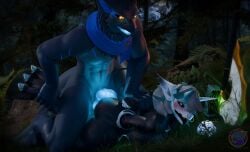 absurd_res aggron anthro blender_(artwork) blender_cycles capcom digital_media_(artwork) double_penetration duo female flying_wyvern forced forest generation_3_pokemon genitals glowing glowing_eyes glowing_genitalia glowing_mouth glowing_penis hi_res holding_leg horn hybrid knot knotted_penis male male/female melee_weapon monster_hunter nargacuga nintendo pal_sphere penetration penis piercing pinned pinned_to_ground plant pokemon pokemon_(species) polearm scar sex titanium_(aggrontitanium) tongue tongue_out tree vahlyance vayhl'ayne_(vahlyance) weapon