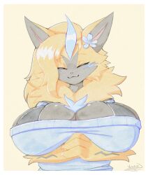 aurora_(nbanoob) big_breasts breasts cleavage female furry huge_breasts pokemon pokemon_(species) vin43l zeraora