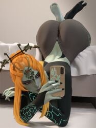 1girls 3d ass female female_only huge_ass midna popogori selfie snapchat text the_legend_of_zelda