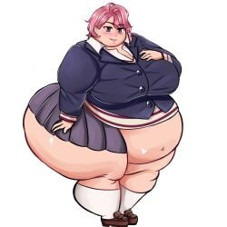 big_belly big_breasts dandadan female missicake obese obese_female shiratori_aira_(dandadan) tagme thick_thighs