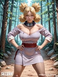 1girls ai_generated alternate_breast_size ass big_ass big_breasts blonde_hair breasts curvaceous curvy_body curvy_female curvy_figure female_focus female_only highres huge_ass huge_breasts large_ass large_breasts milf naruto naruto_(series) naruto_shippuden seductive_look shtora stable_diffusion temari thick_thighs