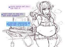 ame-chan ame-chan_(needy_girl_overdose) bbw belly chubby eating fat holding_belly needy_girl_overdose needy_streamer_overload orristerioso weight_gain