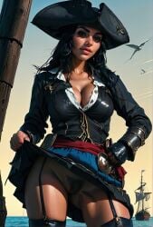 01 assassin's black creed flag girlpirate skirt