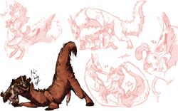 anal artimus_(character) cunnilingus cuntboy feral hyena intersex interspecies larger_male long_tongue male mammal melthecannibal oral rimming sergal sex size_difference sketch_page tongue vaginal_penetration