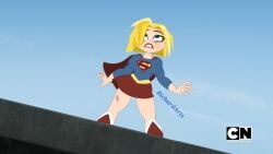 big_breasts blonde_hair blue_eyes cartoon_network dc_super_hero_girls screencap screenshot supergirl