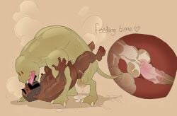 bara barnes_(smallsrabbit) bunbunny_(artist) cum cum_inside cumming_inside dark-skinned_male eggs gay gay_anal hairy homosexual kissing kissing_while_penetrated male_only masculine masculine_male monster monster_on_human mpreg princess_(smallsrabbit) smallsrabbit sweat sweaty