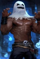 abs ai_generated costume dark-skinned_male dark_skin female_pov ghost ghost_costume imminent_rape indoors male male_only muscular muscular_male navel night nipples page_2 part_of_a_set pov school shirtless shirtless_male