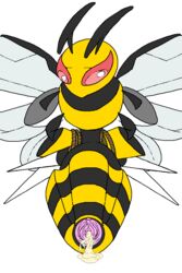 2017 abdomen arthropod arthropod_abdomen arthropod_abdomen_genitalia arthropod_abdomen_pussy bee beedrill black_skin blugue blush cum cum_in_pussy cum_inside female feral insects mega_beedrill mega_evolution nintendo pokemon pussy red_eyes solo video_games yellow_skin