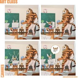 1boy anhes anhesart anthro ass furry male muscular nude_model tagme tiger