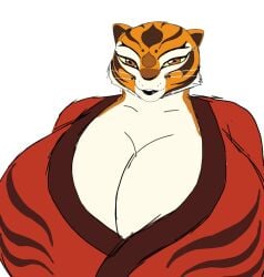 breasts_bigger_than_head dressed furry furry_female furry_only huge_breasts huge_tits kung_fu_panda looking_at_viewer massive_breasts massive_tits momiji_(artist) tigress_(kung_fu_panda) tits_bigger_than_head