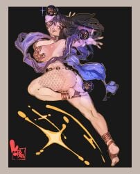 1girls arm_tattoo barely_clothed black_hair black_lipstick braid breasts bunny_ears clothed clothed_female female final_fantasy_xiv goth goth_girl hourglass_figure huge_breasts keziedra large_breasts rabbit_ears red_eyes scarf staff summoner tattoos thick_thighs thigh_tattoo thighs thin_waist viera wide_hips ylva_nighthawk
