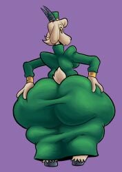 anthro ass breasts fawxen female goat hand_on_hips hat horns huge_ass orange_eyes solo thick_thighs wide_hips