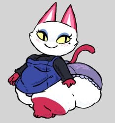 animal_crossing anthro ass beauty_mark blush breasts cat fat fawxen female huge_ass nintendo olivia_(animal_crossing) small_breasts solo thick_thighs video_games wide_hips yellow_eyes