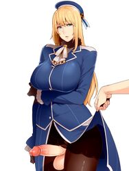 1futa atago_(kantai_collection) balls beret blonde_hair blue_eyes breasts curvy decensored dress dress_lift erection erection_under_clothes erection_under_skirt futa_only futanari futanari_exposed gloves hair huge_breasts intersex kantai_collection large_balls large_penis long_hair mogiki_hayami no_panties pantyhose penis penis_under_clothes penis_under_skirt skirt skirt_lift standing uncensored white_background