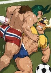 bara brazil brazilian brazilian_male bulge flag gay goldenbull0805 hairy norway saint_seiya soccer tanngrisnir_hercules taurus_aldebaran world_cup yaoi