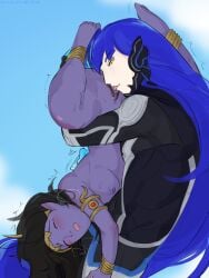 69 69_position atlus bigger_male blue_hair blush blush_face blush_lines blushed_face blushing blushing_female breasts clothed_male clothed_male_nude_female cunnilingus cute cute_female cute_girl dark-skinned_female dark_hair dark_skin demon demon_(megami_tensei) demon_girl duo duo_focus eating_out eating_pussy eyes_closed female hand_on_partner happy_female happy_male hetero hetero_sex holding_another holding_each_other holding_leg holding_partner holding_waist human human_male in_the_air jewel_on_forehead jewelry legs legs_apart legs_spread legs_up licking_pussy light-skinned_male light_skin long_hair long_hair_female long_hair_male male male/female megami_tensei nahobino_(smt) nipples pleasure pleasure_face pleasured pleasured_face pleasured_female protagonist_(shin_megami_tensei_v) pubic_hair purple_skin pussy pussy_eating pussy_hair pussy_lick pussy_licking sega sex shin_megami_tensei shin_megami_tensei_v sixty_nine smaller_female straight straight_sex upside-down upside_down very_long_hair xxxangeless yaksini_(megami_tensei) yellow_eyes