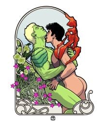 alien billy_kaplan black_hair blonde_hair boyfriend boyfriends gay green_skin hulkling husband husbands kissing magic_user marvel marvel_comics nude teddy_altman wiccan young_avengers