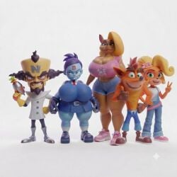 ai_generated coco_bandicoot crash_(series) crash_bandicoot gemini neo_cortex nina_cortex tawna_bandicoot