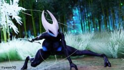 3d anthro artist_request black_body female hollow_knight hornet_(hollow_knight) nude solo