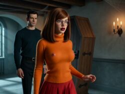ai_generated animated erect_nipples_under_clothes fainting miniskirt no_bra scooby-doo sound sweater tagme thighs velma_dinkley video