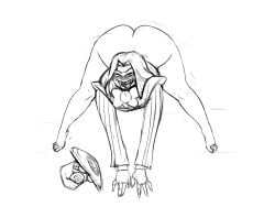 ass_cheeks ass_crack big_booty big_butt booty booty_cheeks bottomless butt_cheeks butt_crack fat_ass gwizzly hazbin_hotel looking_at_viewer no_bottoms no_pants shaking_ass sir_pentious'_hat sir_pentious_(hazbin_hotel) sketch solo solo_focus solo_male top_only twerking