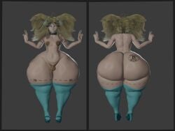 3d accessories ahoge bimbo blonde_hair blue_stockings bottom_heavy branding_mark brown_areola choker chubby croopies eyeshadow femboy filled_condom flat_chest freckles girly heels huge_ass hyper long_eyelashes long_fingernails makeup male_symbol model nipple_piercing nose_piercing original original_character pale_skin peace_sign perky_breasts pigtails pretty septum_piercing showcase slut small_penis stockings submissive_male tattoo tattoos thick_thighs thin_waist unusual_irises unusual_pupils wide_hips wip