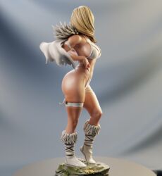 ass bikini bikini_bottom blonde_female blonde_hair blue_eyes breasts bubble_butt butt emma_frost large_breasts marvel marvel_comics milf savage_land statue statuette thong thong_bikini white_queen x-men