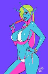 alien alien_female alien_girl alien_humanoid antennae big_tiddie_goth_girlfriends_on_the_moon! bigdumsirk bikini blue_skin character_request large_breasts tagme
